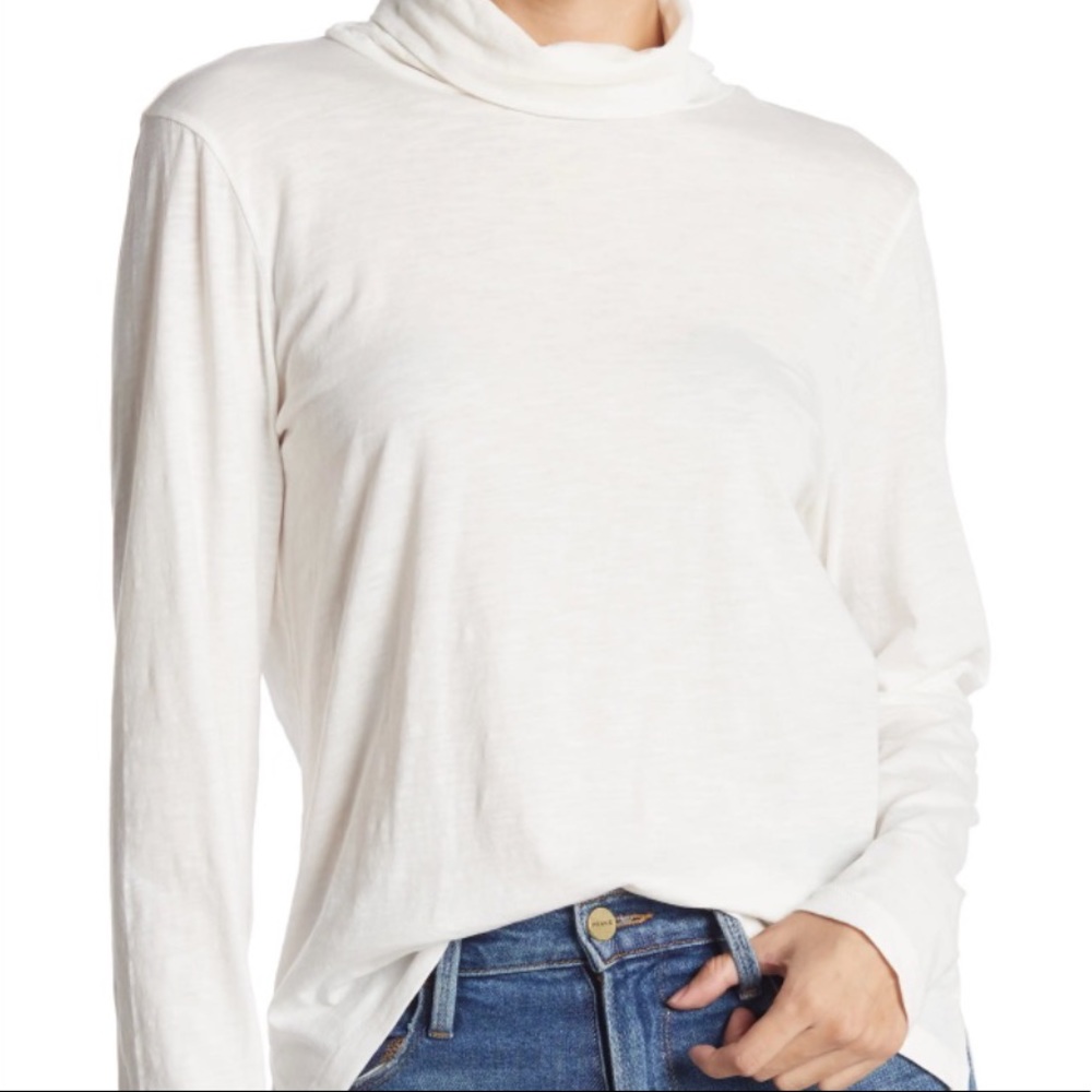 NWOT Madewell Whisper Cotton Turtleneck Long Sleeve in white